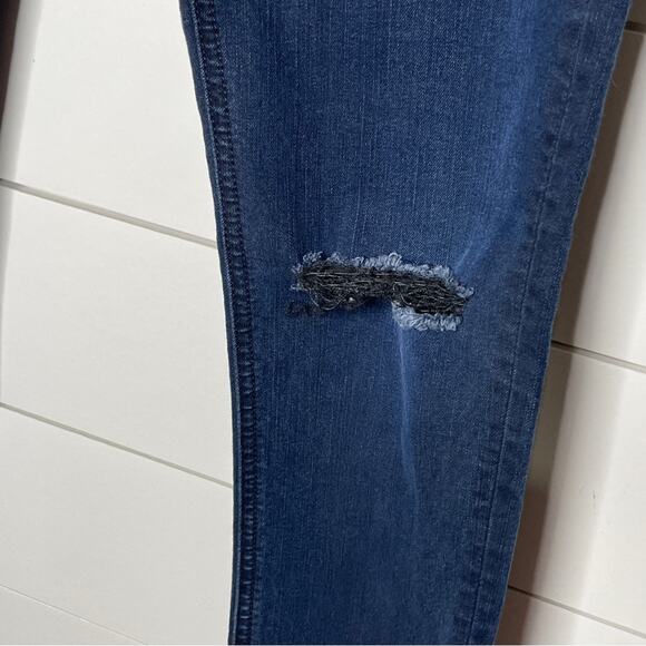 Rag & Bone Terra Blues Distressed Skinny Jeans Dark Wash Size 28 - Picture 5 of 12
